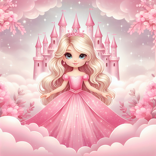 Panoramic Wallpaper - Wall Mural for Children - Princess Castle