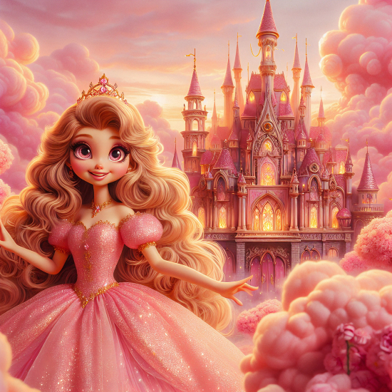 Panoramic Wallpaper - Wall Mural for Children - Princess Castle