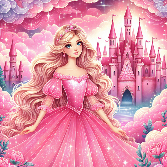 Panoramic Wallpaper - Wall Mural for Children - Princess Castle