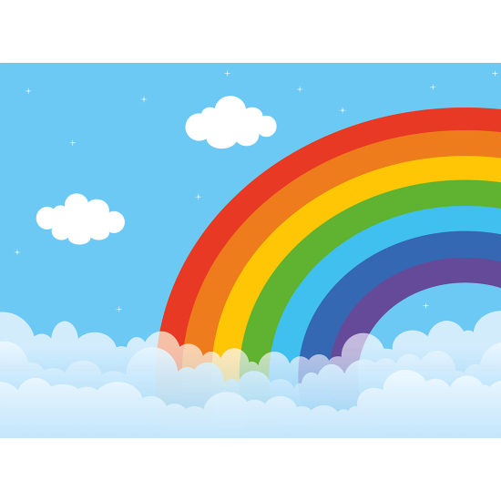 Panoramic Wallpaper - Wall Mural for Children - Rainbow