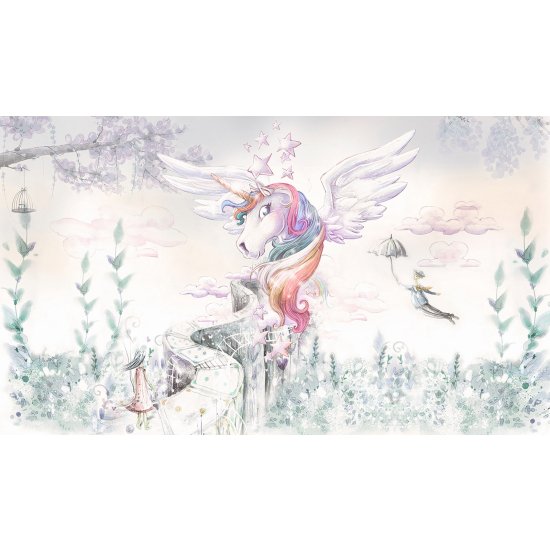 Panoramic Wallpaper - Wall Mural for Children - Unicorn