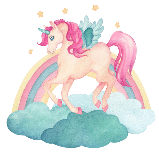 Panoramic Wallpaper - Wall Mural for Children - Unicorn