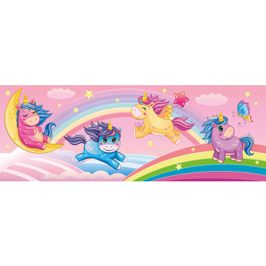 Panoramic Wallpaper - Wall Mural for Children - Unicorns