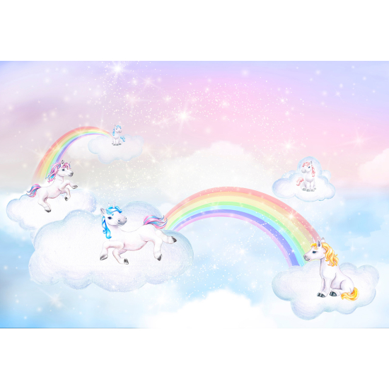 Panoramic Wallpaper - Wall Mural for Children - Unicorns