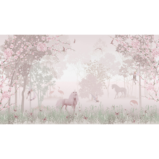 Panoramic Wallpaper - Wall Mural for Children - Unicorns