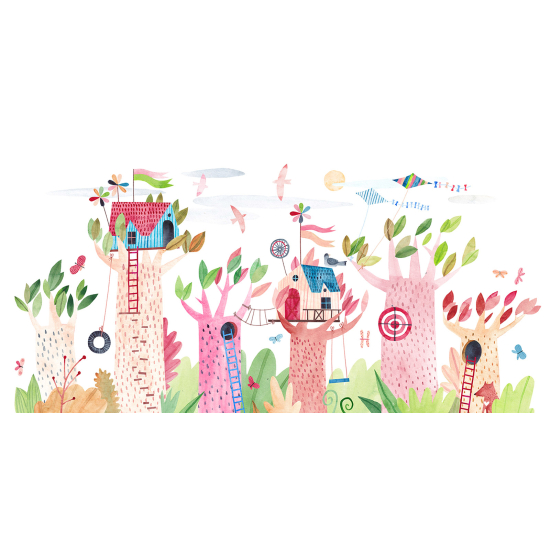 Panoramic Wallpaper - Wall Mural for Children - Village