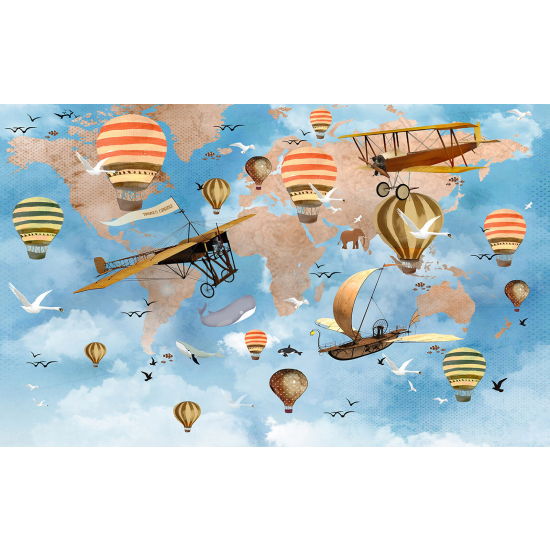 Panoramic Wallpaper - Wall Mural for Children - World Map