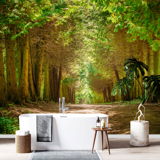 Panoramic Wallpaper - Wall Mural - Forest Path