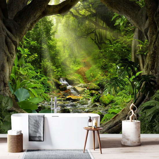 Panoramic Wallpaper - Wall Mural - Forest Path