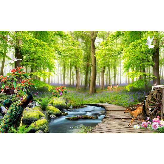 Panoramic Wallpaper - Wall Mural - Forest Path