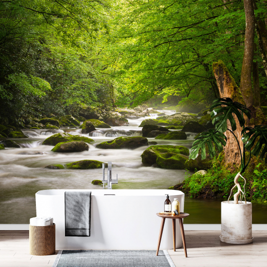 Panoramic Wallpaper - Wall Mural - Forest River