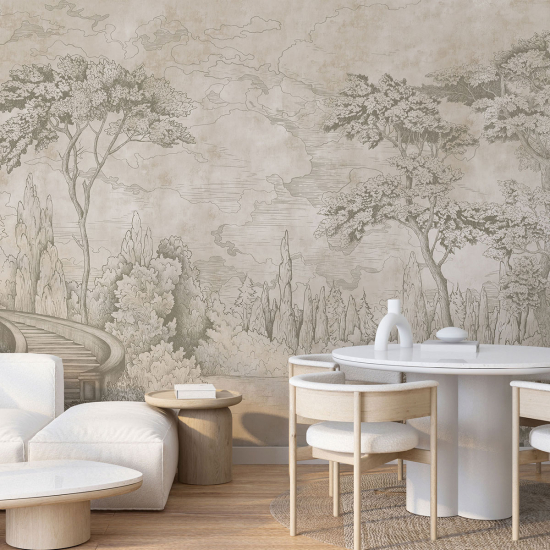 Panoramic Wallpaper - Wall Mural - Garden