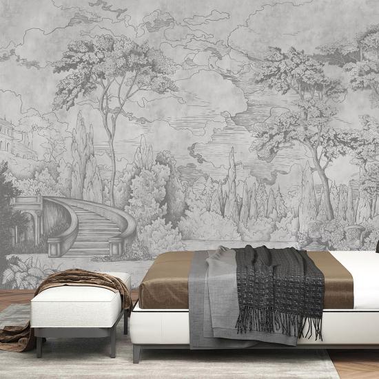 Panoramic Wallpaper - Wall Mural - Garden