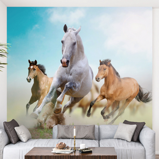 Panoramic Wallpaper - Wall Mural - Horses