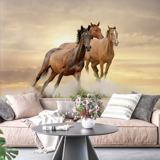 Panoramic Wallpaper - Wall Mural - Horses