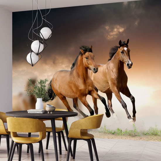 Panoramic Wallpaper - Wall Mural - Horses