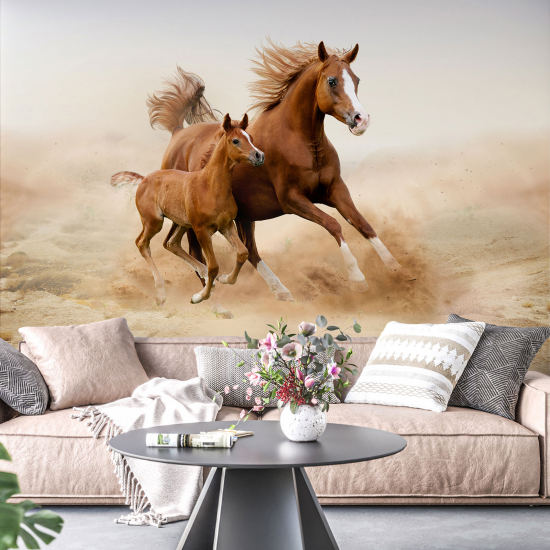 Panoramic Wallpaper - Wall Mural - Horses