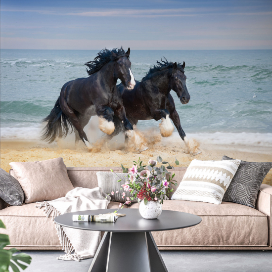 Panoramic Wallpaper - Wall Mural - Horses