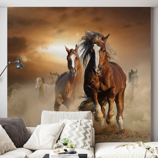 Panoramic Wallpaper - Wall Mural - Horses