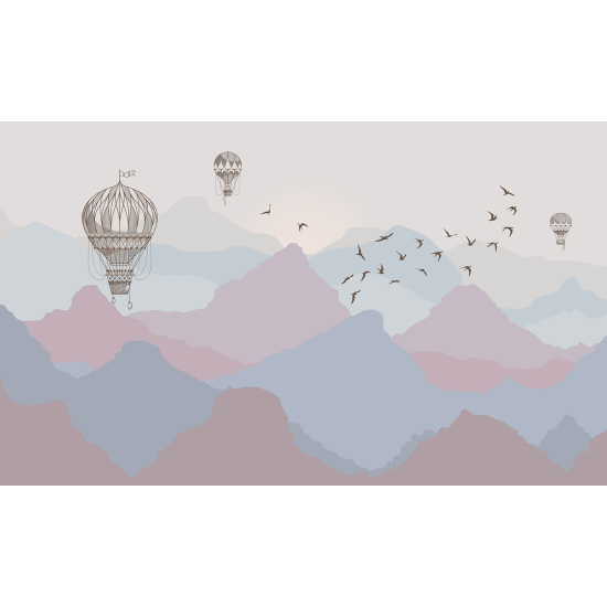 Panoramic Wallpaper - Wall Mural - Hot air balloons