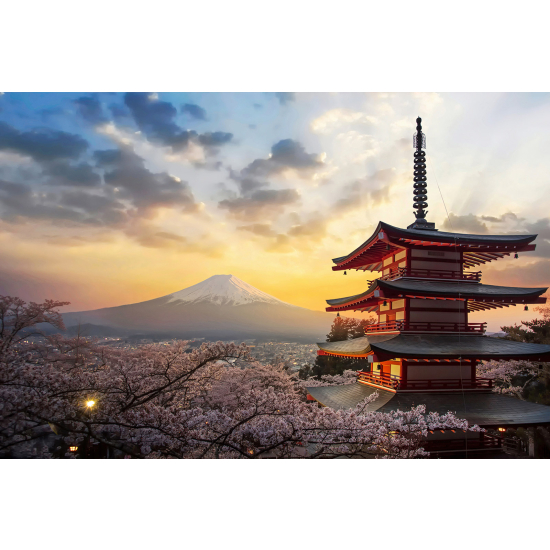 Panoramic Wallpaper - Wall Mural - Japanese Temple Fuji