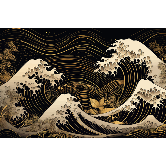 Panoramic Wallpaper - Wall Mural - Japanese Waves