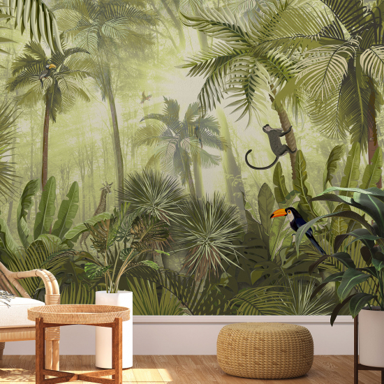 Panoramic Wallpaper - Wall Mural - Jungle