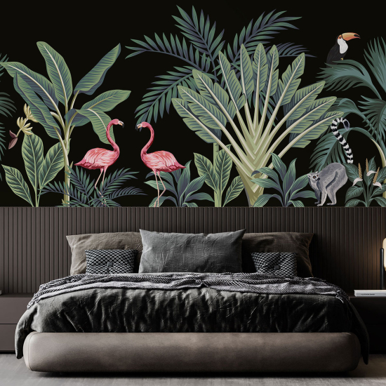 Panoramic Wallpaper - Wall Mural - Jungle Animals