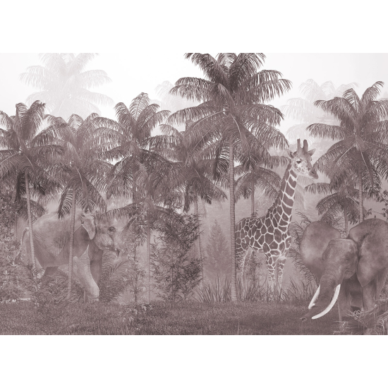 Panoramic Wallpaper - Wall Mural - Jungle Animals