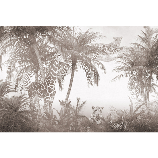 Panoramic Wallpaper - Wall Mural - Jungle Animals