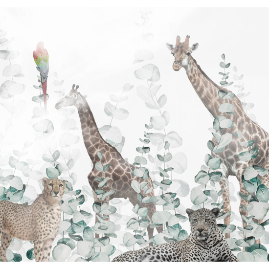 Panoramic Wallpaper - Wall Mural - Jungle Animals