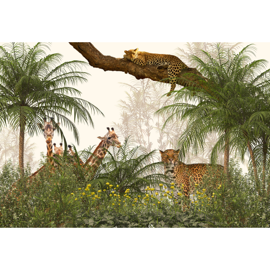 Panoramic Wallpaper - Wall Mural - Jungle Animals