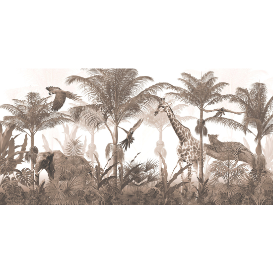 Panoramic Wallpaper - Wall Mural - Jungle Animals