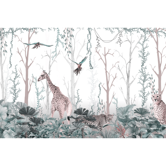 Panoramic Wallpaper - Wall Mural - Jungle Animals