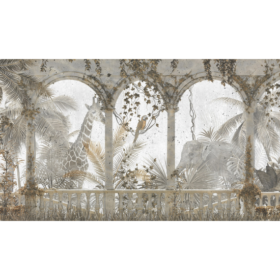 Panoramic Wallpaper - Wall Mural - Jungle Animals