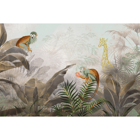 Panoramic Wallpaper - Wall Mural - Jungle Animals