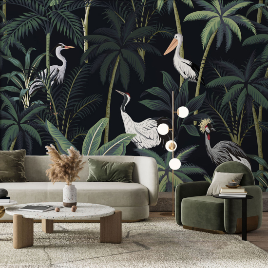 Panoramic Wallpaper - Wall Mural - Jungle Birds