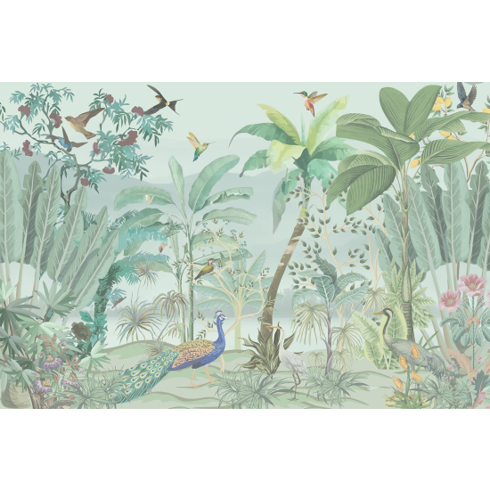 Panoramic Wallpaper - Wall Mural - Jungle Birds