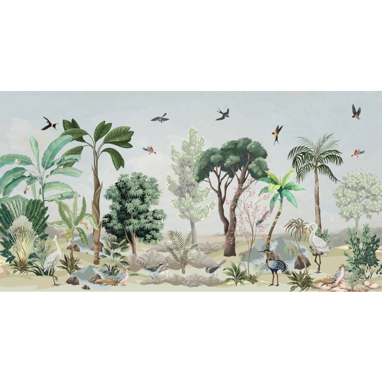 Panoramic Wallpaper - Wall Mural - Jungle Birds