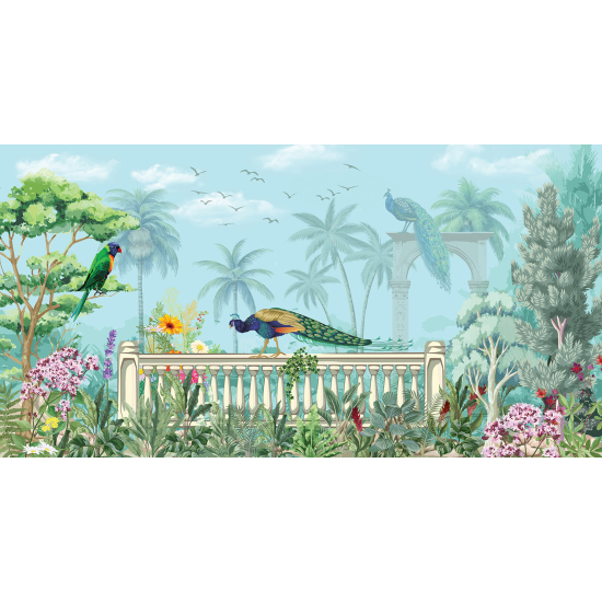 Panoramic Wallpaper - Wall Mural - Jungle Birds