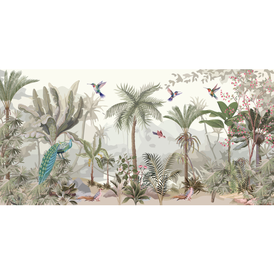 Panoramic Wallpaper - Wall Mural - Jungle Birds