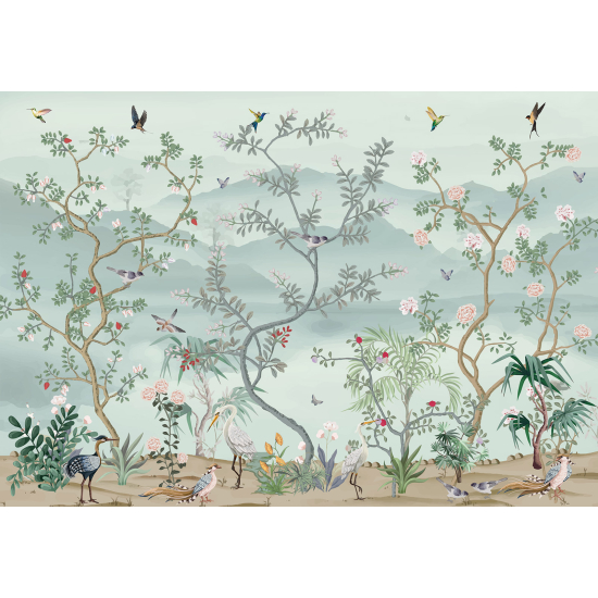 Panoramic Wallpaper - Wall Mural - Jungle Birds