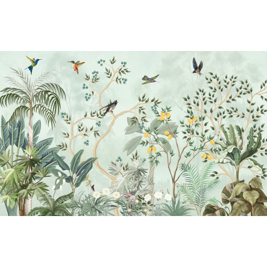 Panoramic Wallpaper - Wall Mural - Jungle Birds