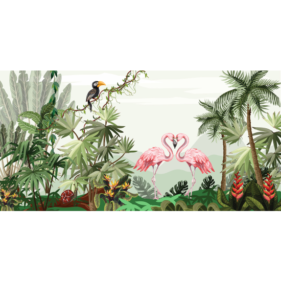 Panoramic Wallpaper - Wall Mural - Jungle Birds