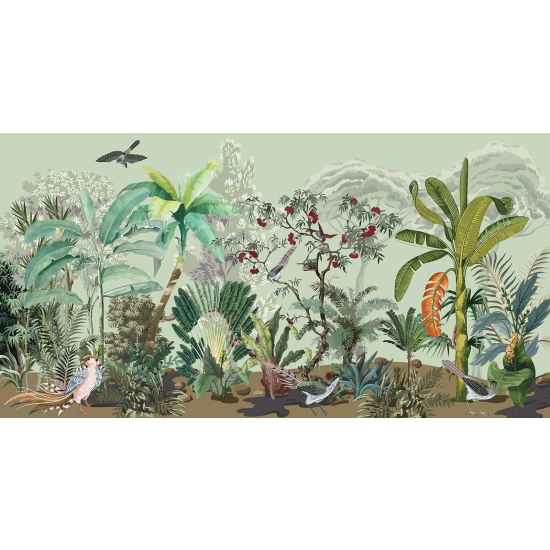 Panoramic Wallpaper - Wall Mural - Jungle Birds