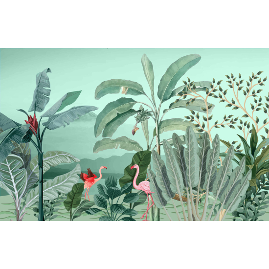 Panoramic Wallpaper - Wall Mural - Jungle Birds