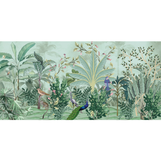 Panoramic Wallpaper - Wall Mural - Jungle Birds