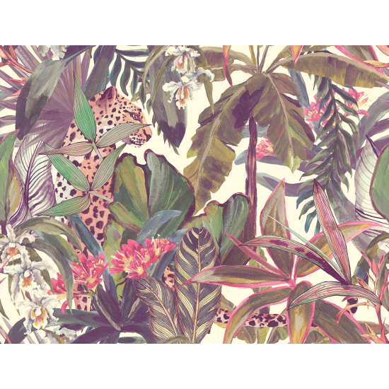 Panoramic Wallpaper - Wall Mural - Jungle Leopard