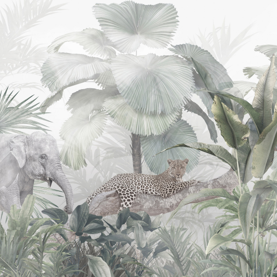 Panoramic Wallpaper - Wall Mural - Jungle Leopard