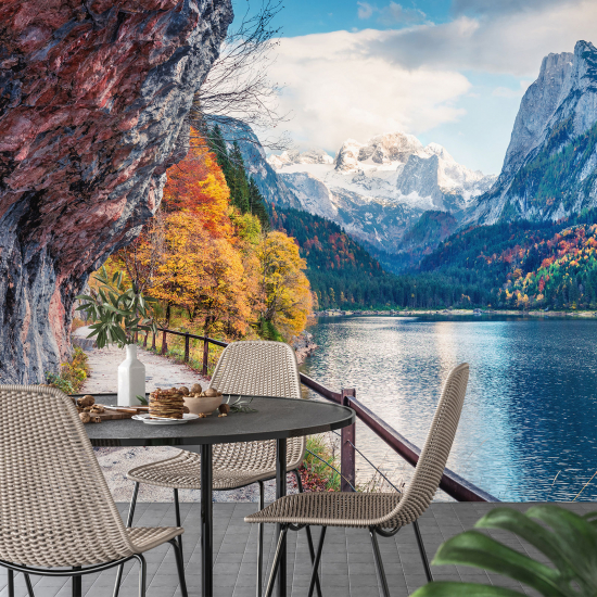 Panoramic Wallpaper - Wall Mural - Lake Mountains